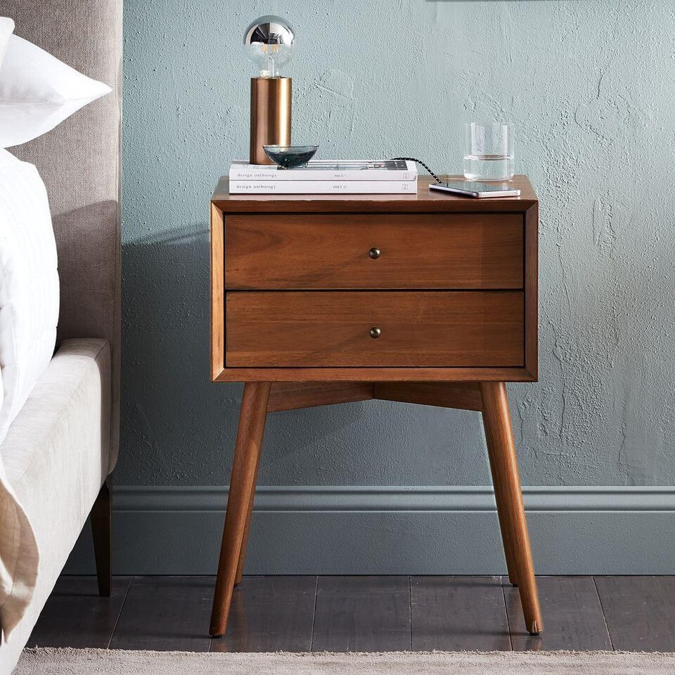 MidCentury Bedside Table Acorn west elm United Kingdom